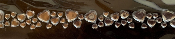 Sticker Bordüre Herz, kristall